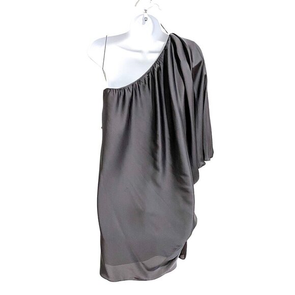 NWT Aidan Aidan Mattox Asymmetric Batwing Dress, Size 4, Gray - Picture 3 of 13
